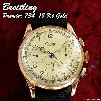 Breitling Premier Tricompax Gygax Chronograph 734 18 Kt Rot-Gold