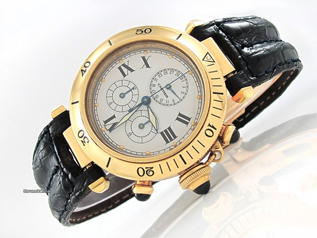Cartier Damen "PASHA CHRONO" 750/- Gelbgold Quarz