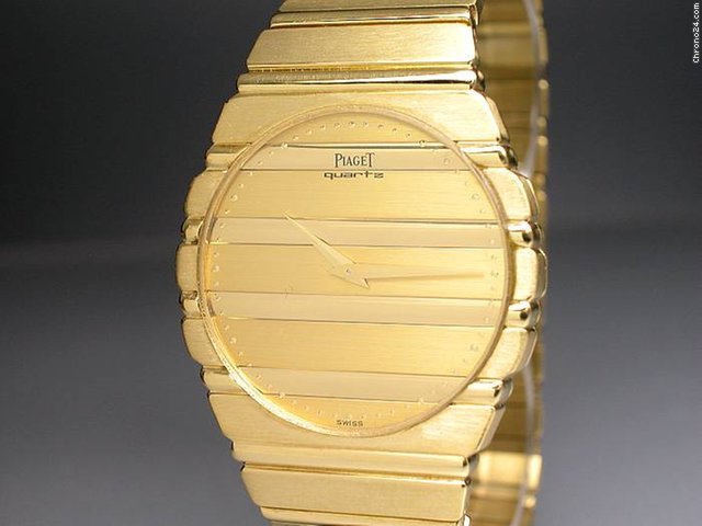 replica Piaget "Massive Gelbgolduhr mit Quartzwerk" 18K/750 Gelbgold WATCHES 1 