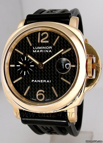 Panerai Luminor Marina 18k Gold Carbon Dial PAM140