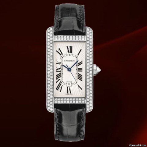 Cartier Tank Americaine Medium Size Oro Bianco E Diamanti Nuovo Box & Paper