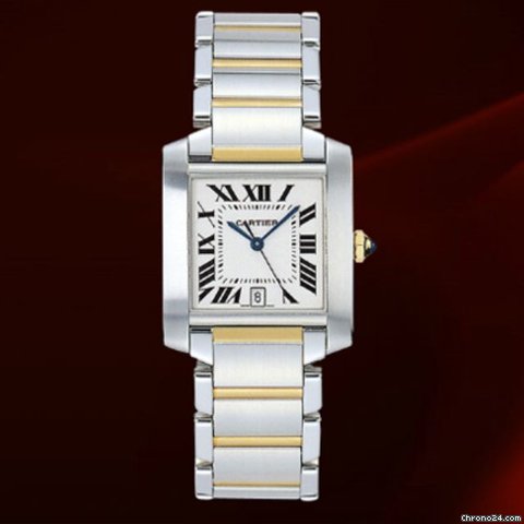 Cartier Tank Francaise Big Size Acciaio E Oro Giallo Nuovo Box & Paper