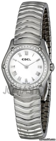 Ebel Classic Wave Mother of Pearl Dial Diamond Bezel Ladies Watch 9157F14-9225
