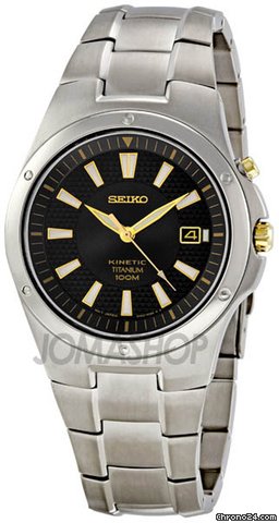 Seiko Black Dial Titanium Mens Watch SKA399