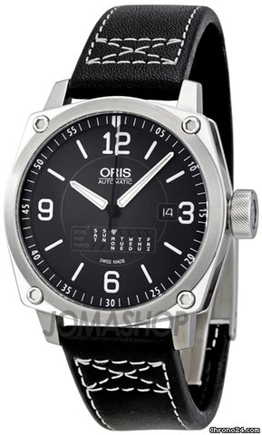 Oris BC4 Retrograde Day Black Dial Automatic Mens Watch 735-7617-4164LS