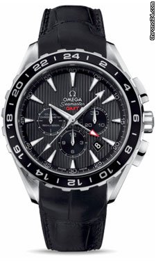Omega Seamaster Aqua Terra Chronograph Stainless Steel On Leather