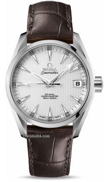 Omega Seamaster Aqua Terra Chronometer 38.5 mm Stainless Steel On Leather