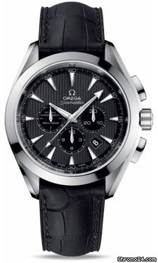 Omega Seamaster Aqua Terra Chronograph Stainless Steel On Leather