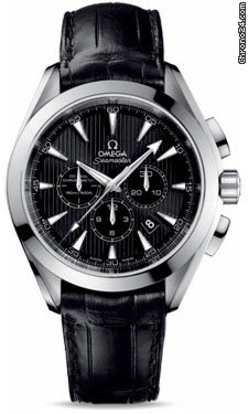 Omega Seamaster Aqua Terra Chronograph Stainless Steel On Leather