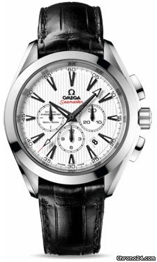 Omega Seamaster Aqua Terra Chronograph Stainless Steel On Leather