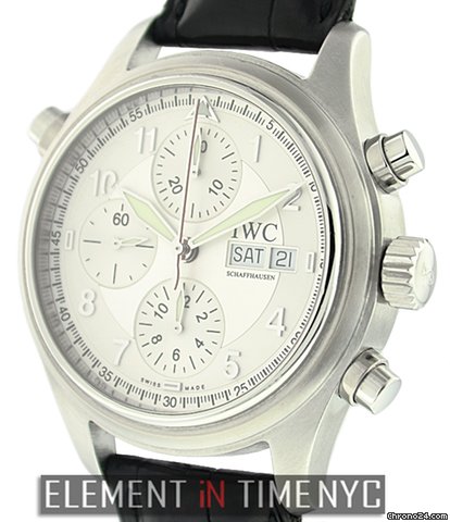 IWC Pilot Doppel Chronograph Silver Spitfire Dial IW3713-43
