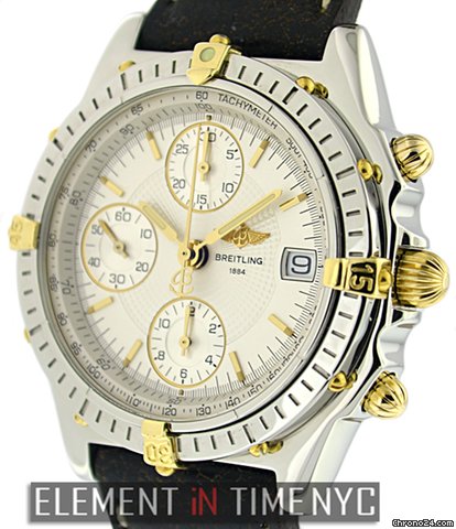 Breitling Chronomat Chronograph 2Tone Silver Dial 39mm