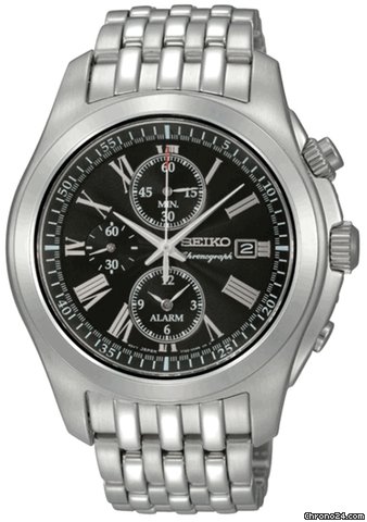 Seiko Chronograph Alarm Grey Dial Mens Watch SNAE31P1