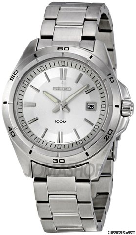 Seiko White Dial Stainless Steel Mens Watch SGEE87P1