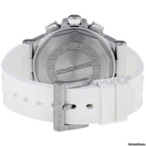 replica Bulgari Diagono Chronograph White Rubber Mens Watch 101801 WATCHES 1 