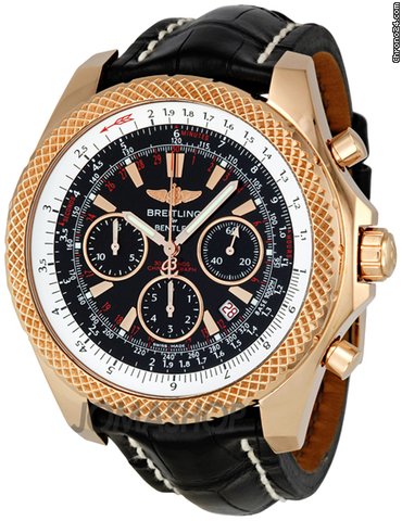 Breitling Bentley Motors Black Dial 18kt Rose Gold Automatic Mens Watch R2536712-B953BKCT