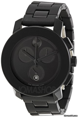Movado Bold Chronograph Small Black Bracelet Ladies Watch 3600056