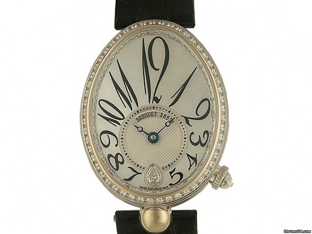 Breguet Reine de Naples 18kt Wei gold Tropfenform Automatic Diamond 1,34ct Perlmutt