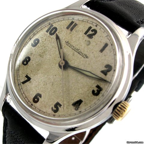 Jaeger-LeCoultre "Klassische Herrenuhr - Vintage", Stahl/Leder