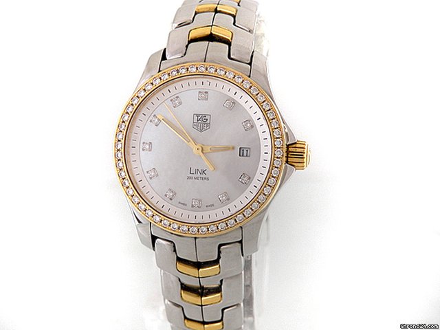 TAG Heuer "Link", Stahl/Gelbgold, L��nette mit Brillantbesatz