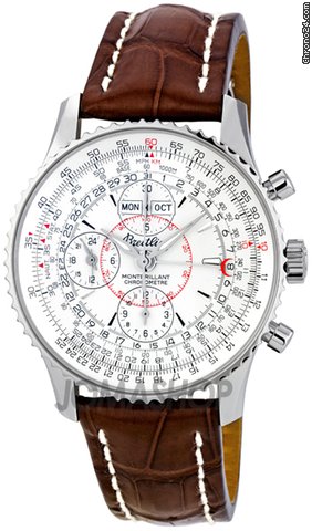 Breitling Montbrilliant Datora Chronograph Brown Crocodile Strap Mens Watch A2133012-G518BRCD