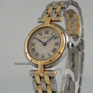 Cartier "Panthere Ronde", Stahl/Gelbgold