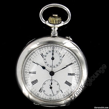 Breitling 1909 Silber  800 AG Taschenchronograph Lepine