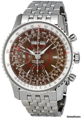 Breitling Montbrilliant Datora Brown Steel Mens Watch A2133012/Q509SS