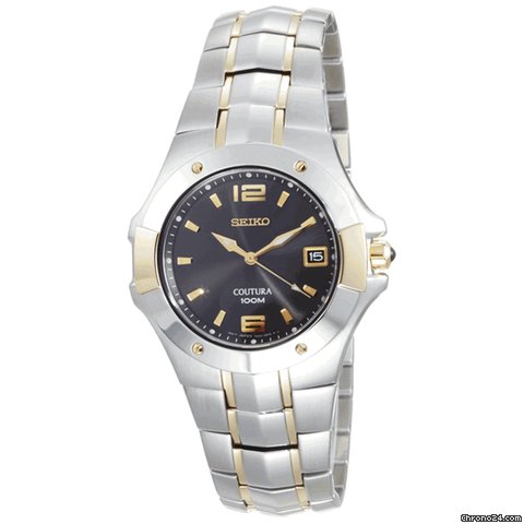 Seiko Coutura Black Dial Two-tone Stainless Steel Mens Watch SGEB76