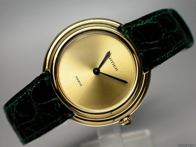 Cartier "Damenuhr in 18K/750 Gelbgold" Lederband - TOP ANGEBOT