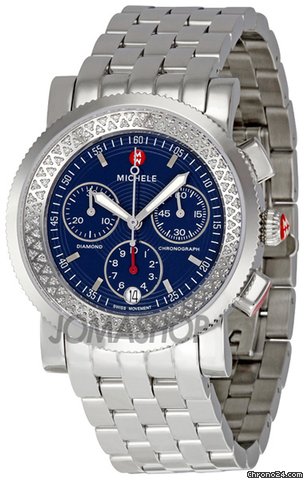 Michele Sport Sail Diamond Navy Dial Ladies Watch MWW01C000056