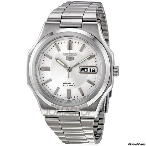 Seiko 5 Automatic Silver Dial Stainless Steel Mens Watch SNKK41