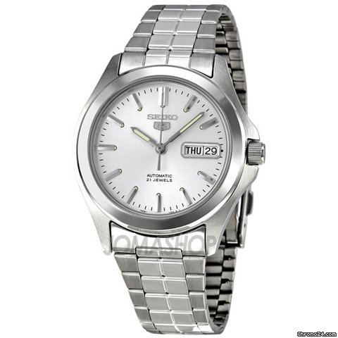 Seiko 5 Automatic Silver Dial Link Bracelet Mens Watch SNKK87