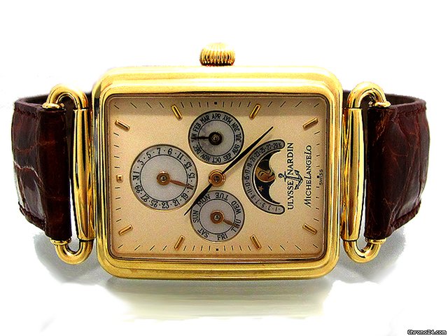 Ulysse Nardin "Michelangelo" - Calender, Mondphase, 18K Gelbgold, Leder WATCHES 2
