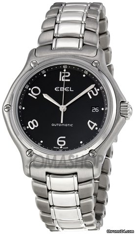 Ebel 1911 Black Dial Automatic Stainless Steel Mens Watch 9330240-15665P