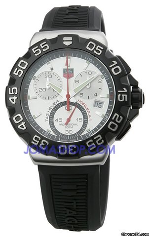 TAG Heuer Formula One Chronograph Steel Black Rubber Mens Watch CAH1111.BT0714