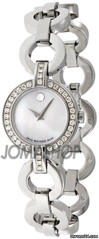 Movado Bela Moda Stainless Steel Diamond Bracelet Ladies Watch 0606265
