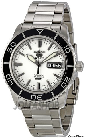 Seiko 5 Silver Dial Stainless Steel Automatic Mens Watch SNZH51