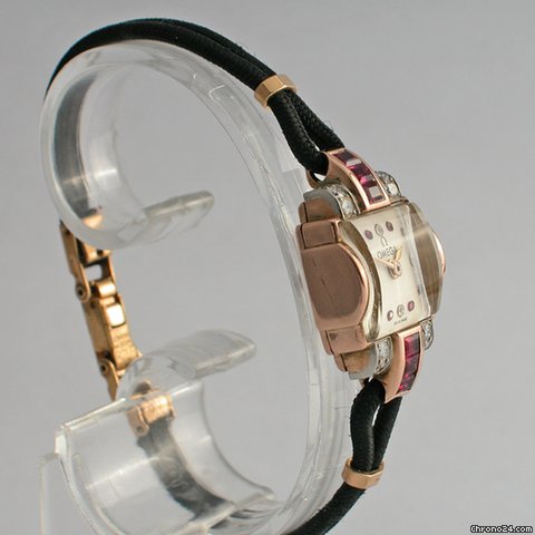 replica Omega retro ladie's watch with diamonds and rubies WATCHES 1 