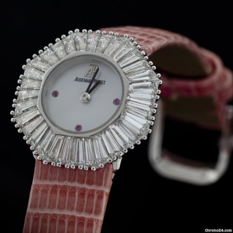 Audemars Piguet White Gold Baguette Fancy Diamond Watch