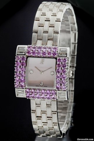 Audemars Piguet White Gold Pink Sapphire and Diamond Watch 67449BC