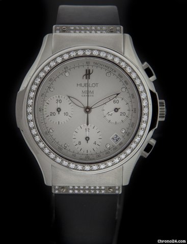 Hublot Steel Elegant Chronograph Diamond Watch 1810.444.1.054