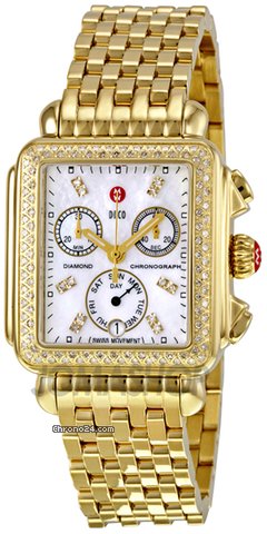 Michele Deco Day Gold-tone Diamond Dial Watch MWW06P000100