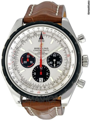 Breitling Chronomatic 49 Silver Dial Chronograph Mens Watch A1436002-G658BRCT