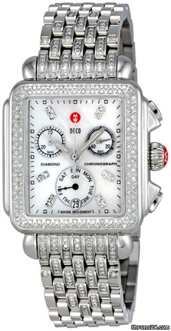Michele Deco Day Chronograph Stainless Steel with Diamonds Ladies Watch MWW06P000116