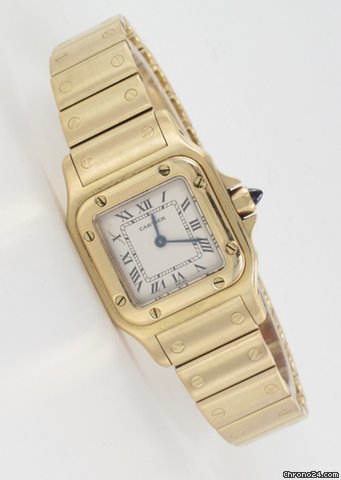 Cartier Santos Galbee Damenuhr 18 k Gold