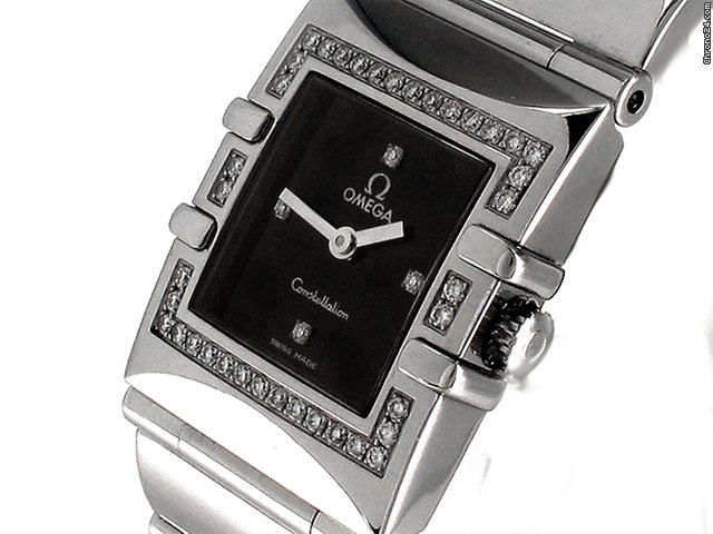 Omega "Quadra Constellation", Edelstahl/Diamantbesatz