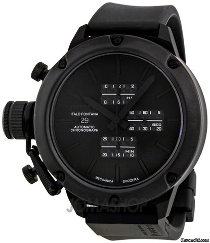 U-Boat Classico Ceramic Matt Bezel Black Dial Chronograph Mens Watch 6201