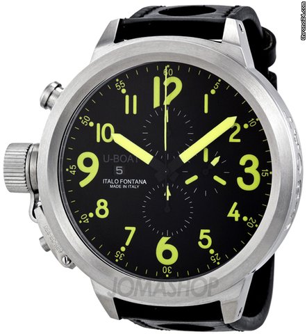 U-Boat Flightdeck Automatic Black Leather Mens Watch 1758