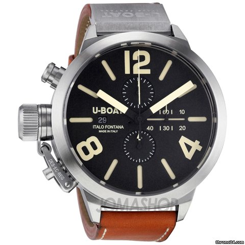 U-Boat Classico CAS Automatic Chronograph Brown Leather Mens Watch 2273